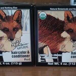 4 New Packages Of  Light Mountain Natural Hair Color & Conditioner - Red